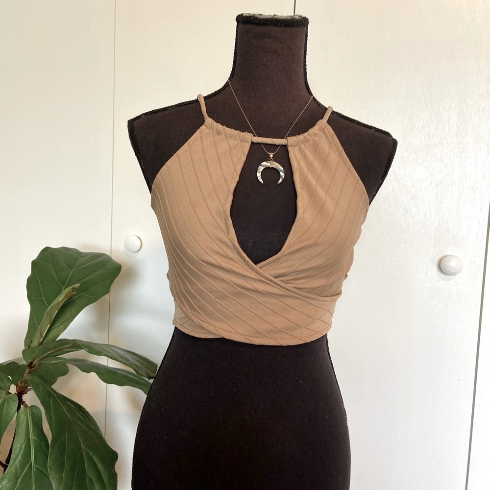 Super Cute High Neck Wrap Tank Top
